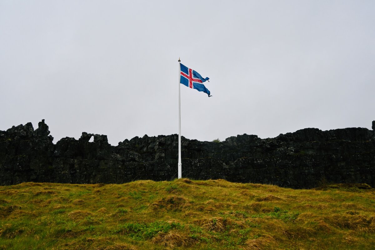 Iceland Flag in Reykjavik