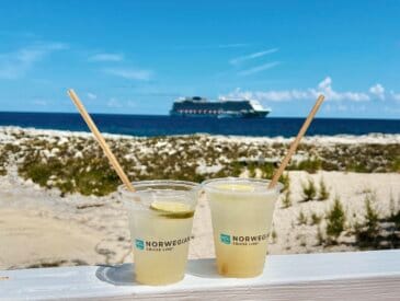 Two drinks at Great Stirrup Cay, Norwegian's private island