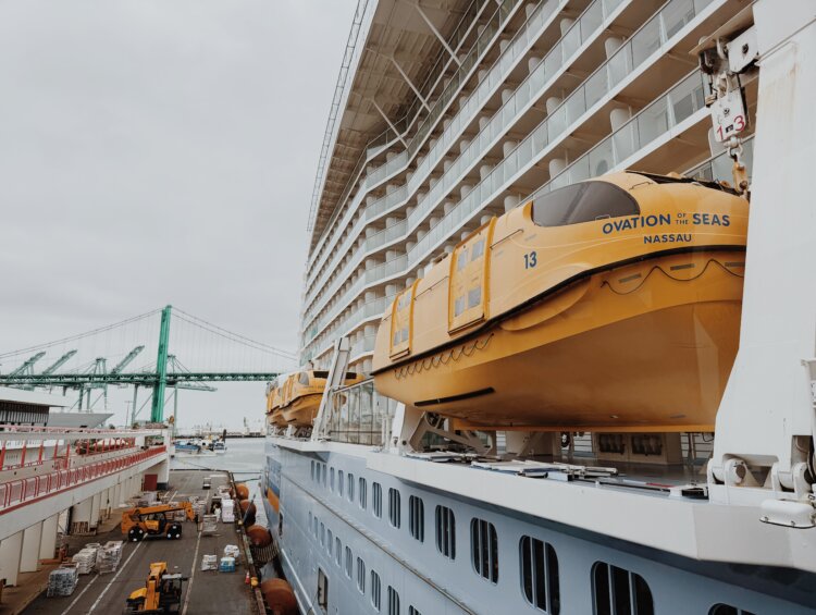 Ovation of the Seas docked in Los Angeles, California
