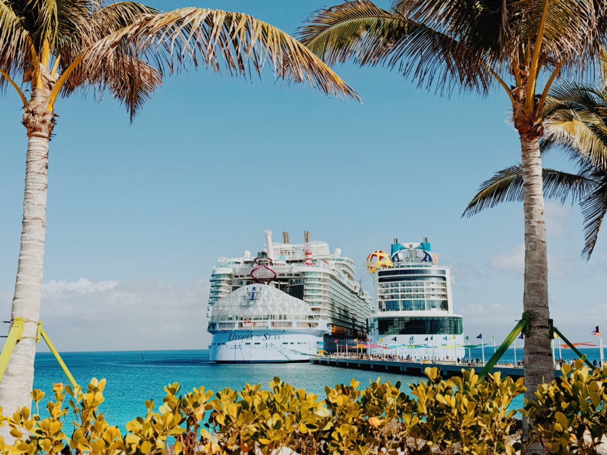 Utopia of the Seas and Odyssey of the Seas docked in CocoCay