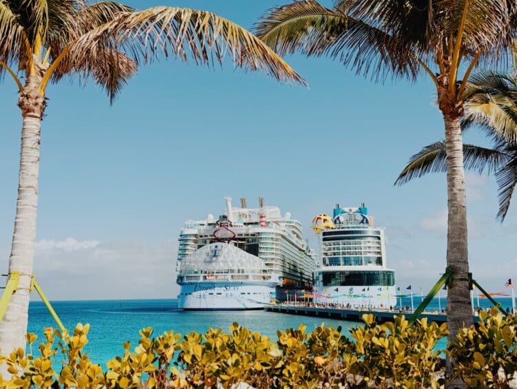 Utopia of the Seas and Odyssey of the Seas docked in CocoCay