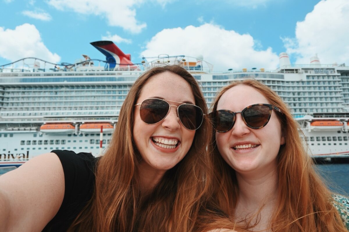 Allie Hubers and Angie Vognild cruising with Carnival Cruise Line