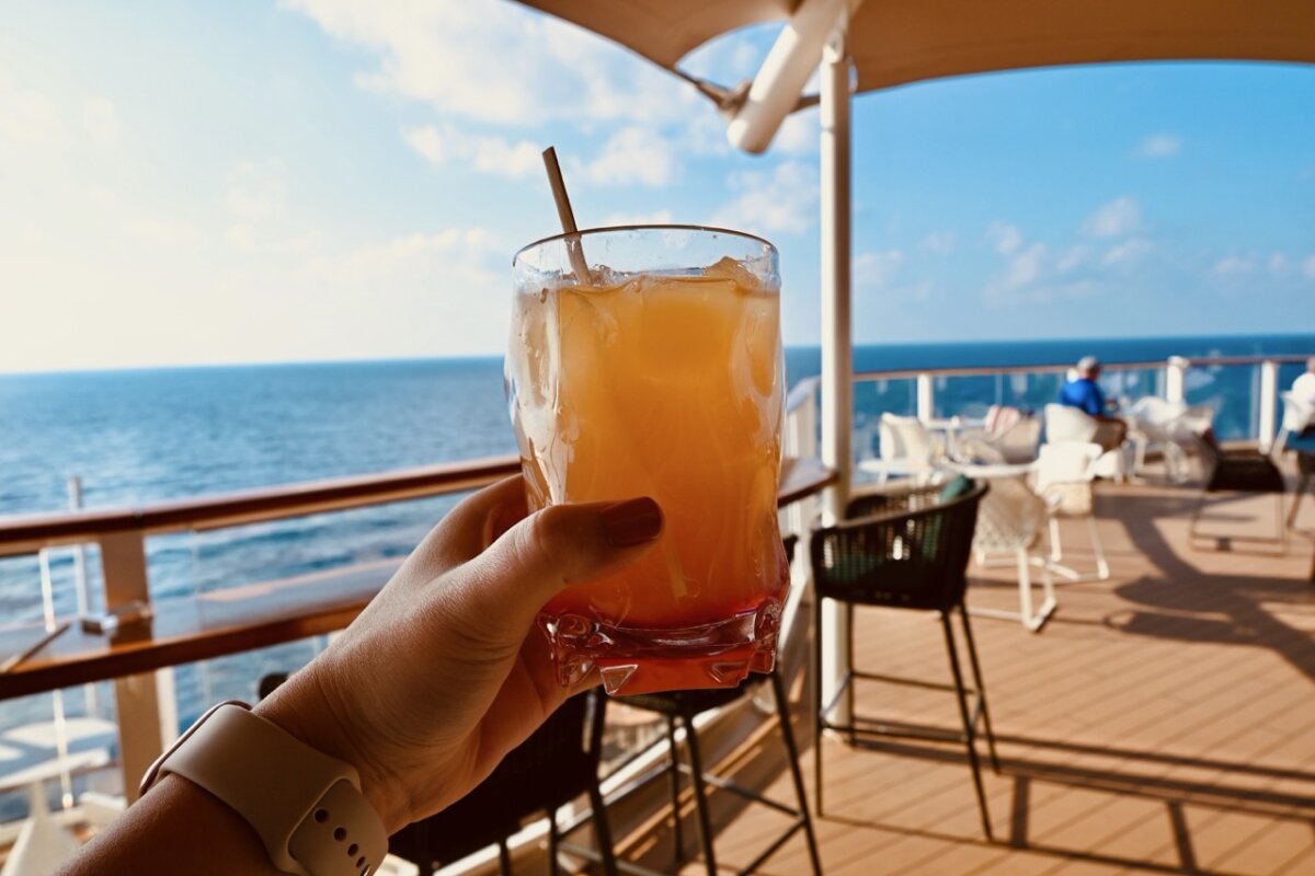 Celebrity Cruise drink at Sunset Bar