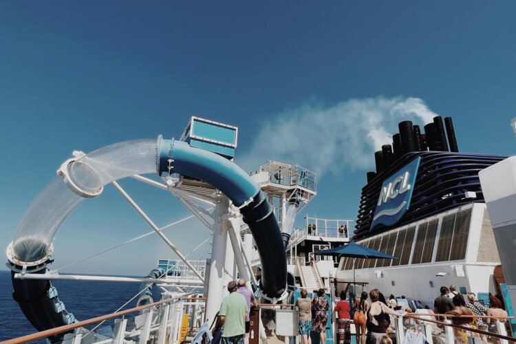Waterslide on a Norwegian Cruise Line ship
