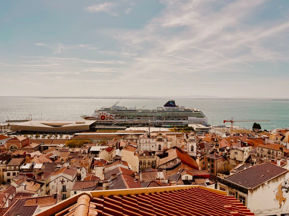 NCL Sun docked in Lisbon, Portugal