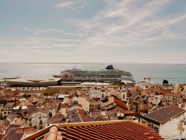 NCL Sun docked in Lisbon, Portugal
