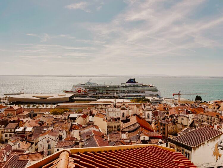 NCL Sun docked in Lisbon, Portugal