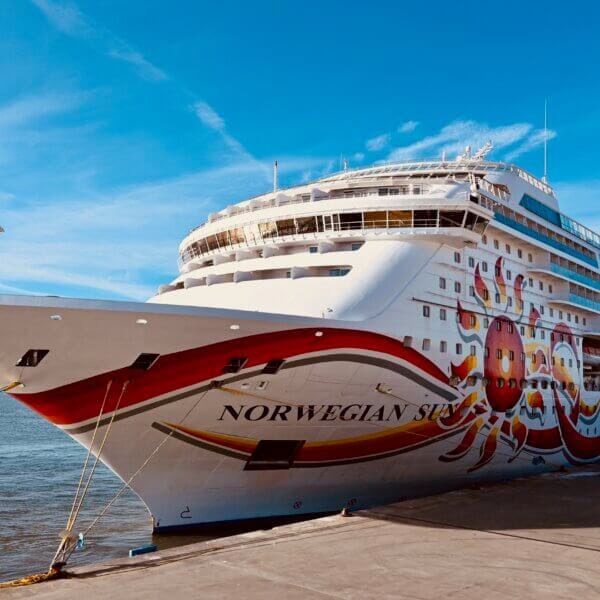 Norwegian Sun docked in Lisbon, Portugal