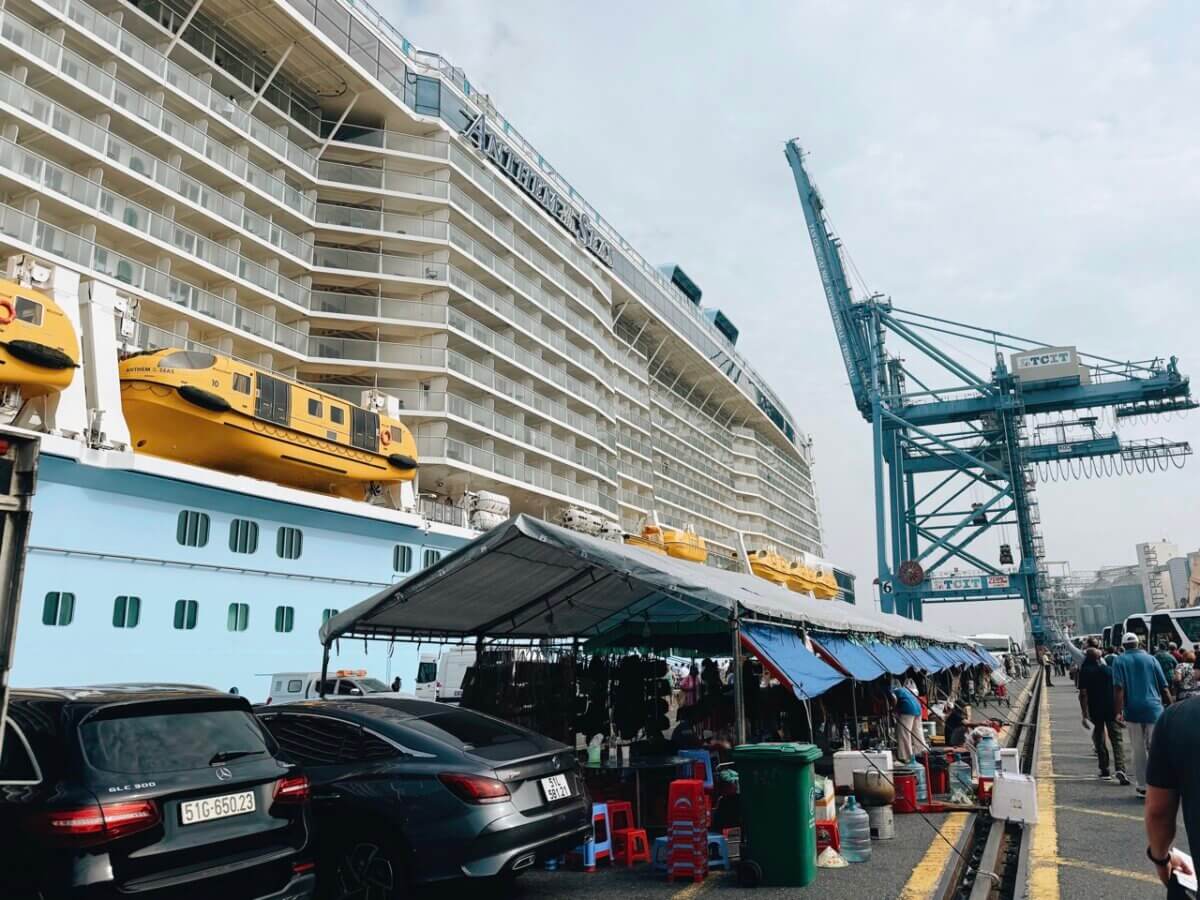Anthem of the Seas docked in Phu My, Vietnam