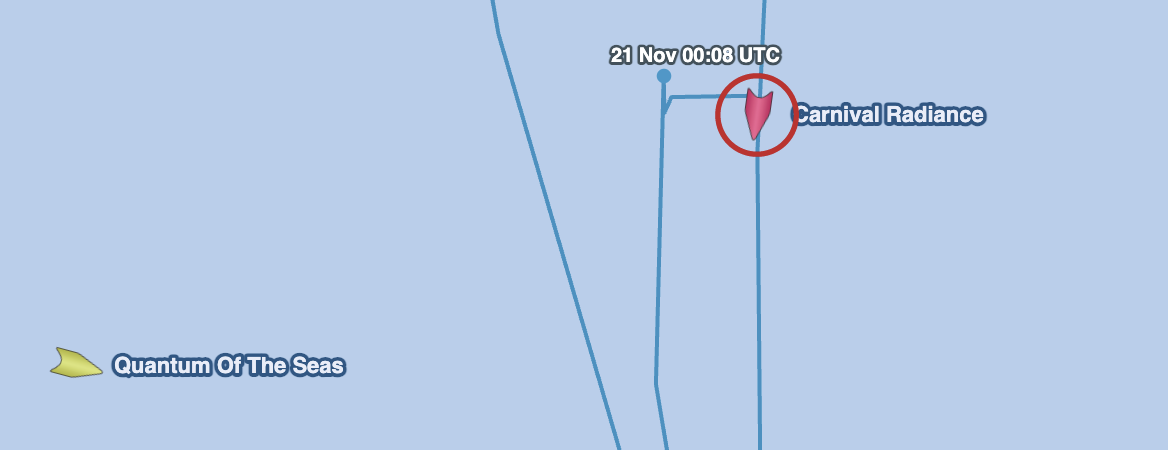 Carnival Radiance route overboard incident