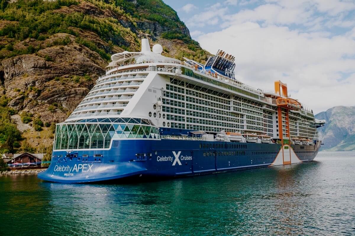 Celebrity Apex docked in Norway fjord