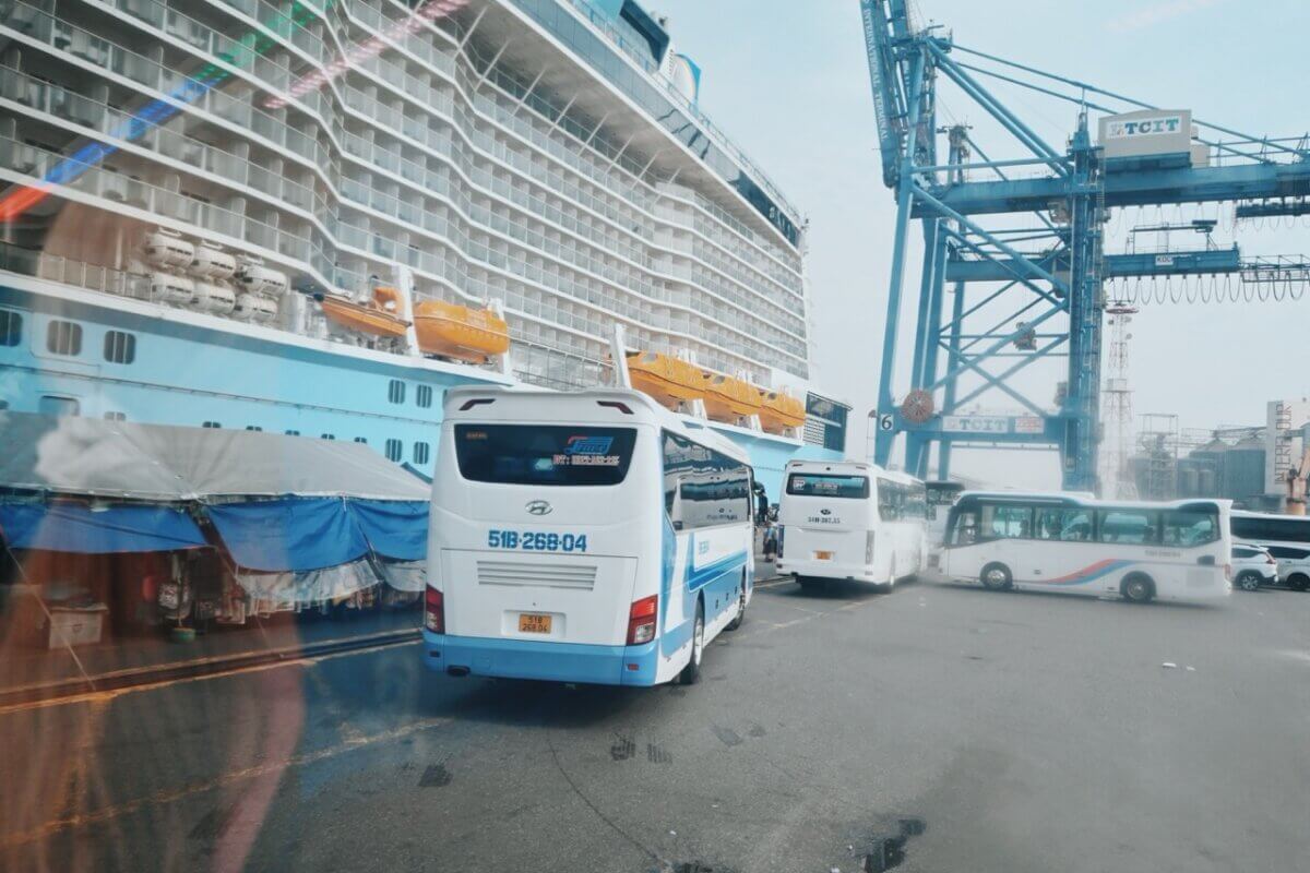 Royal Caribbean Anthem of the Seas docked in Phu My, Vietnam
