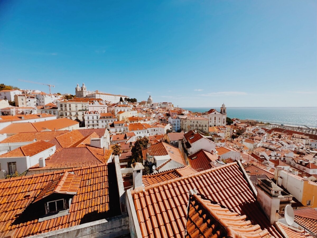 Lisbon Portugal old town view from castle