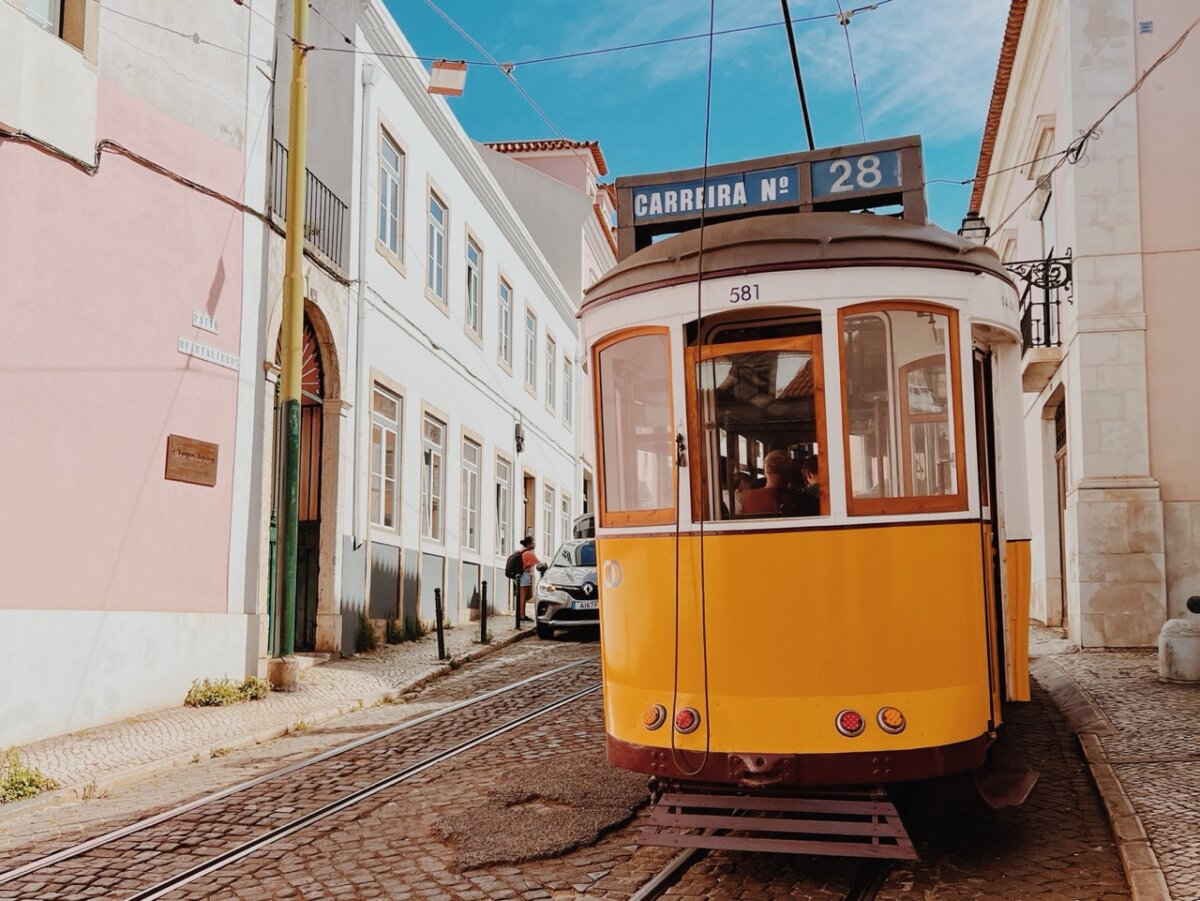 Trolley cable car in Lisbon, Portugal
