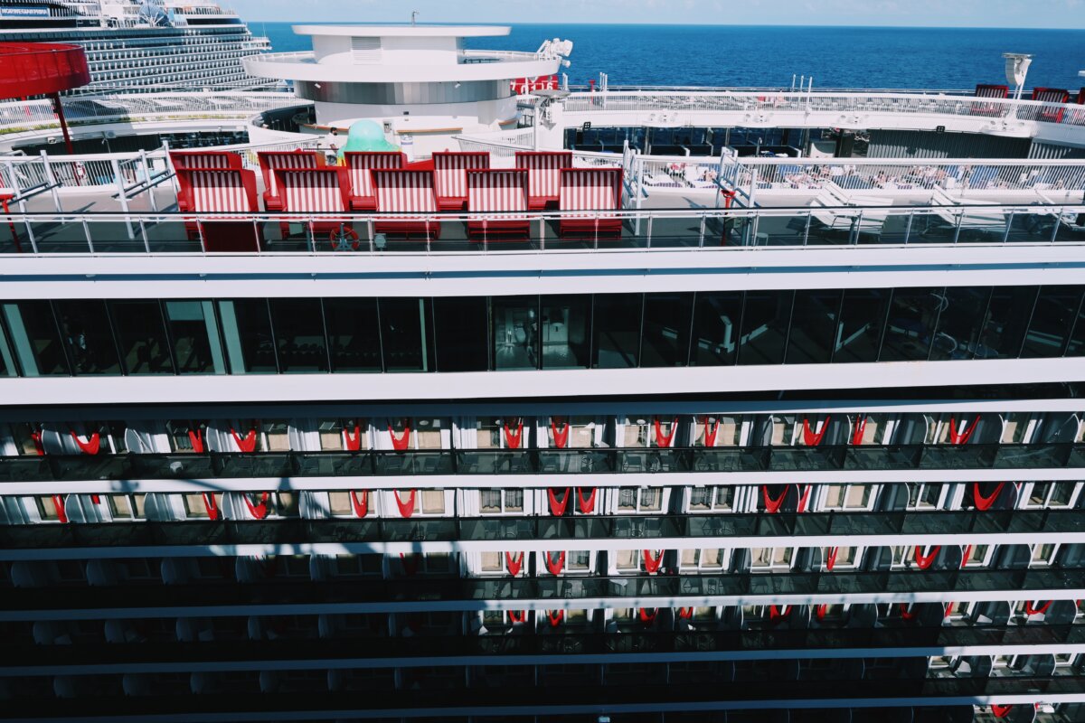 Virgin Voyages' Valiant Lady docked in Costa Maya