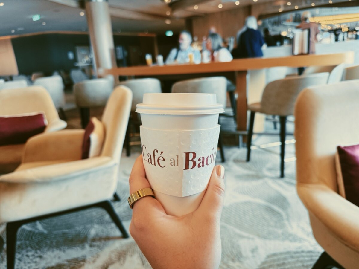 Cafe al Bacio coffee on Celebrity Edge