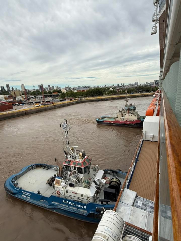 Tug boats assisting Celebrity Equinox