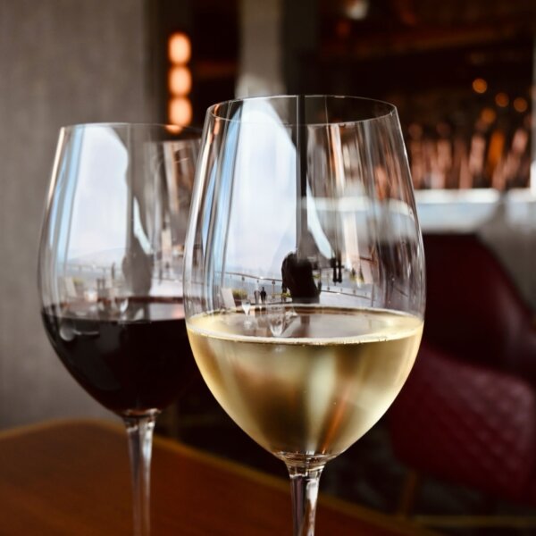Two glasses of wine at Fine Cut Steakhouse