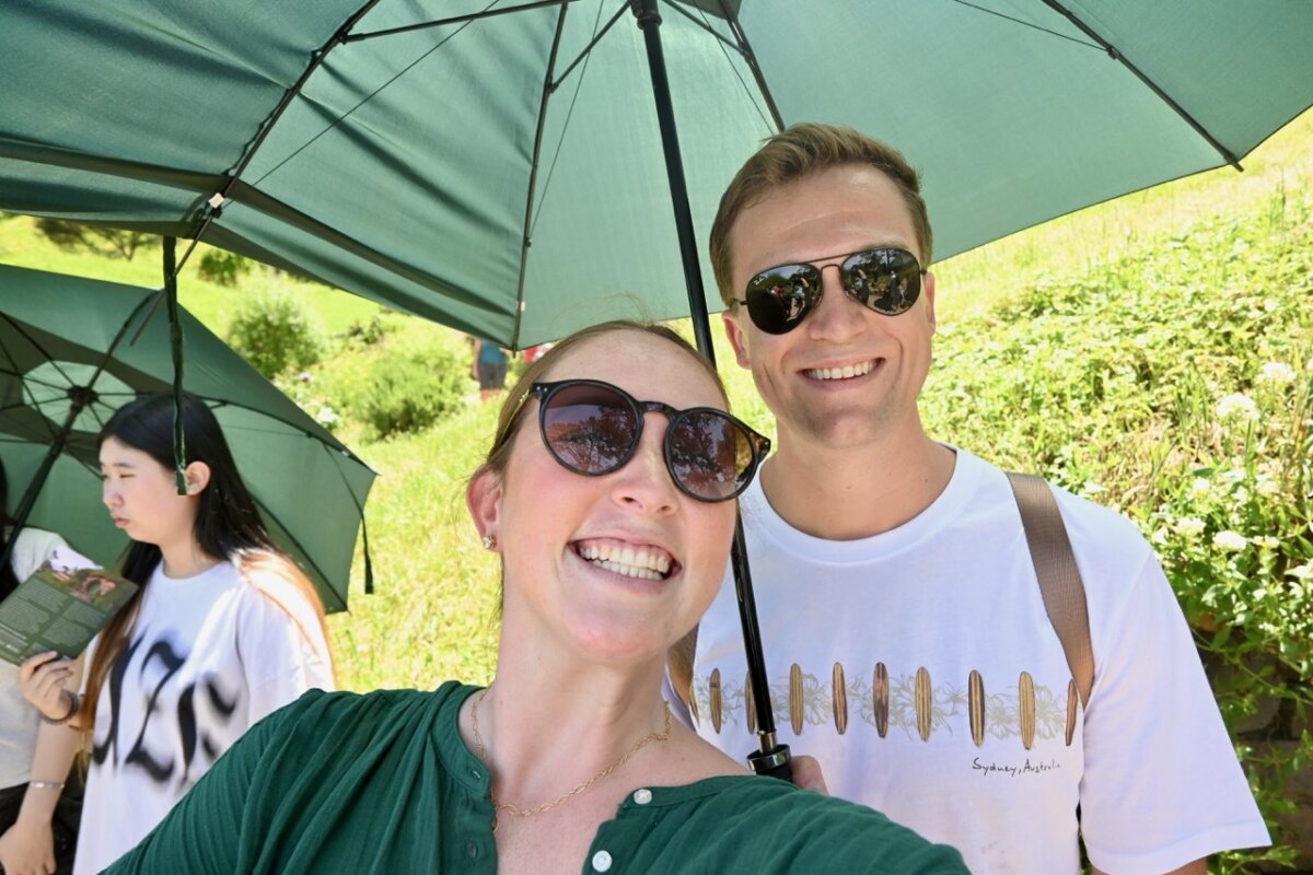 Allie and Luke Hubers at Hobbiton tour