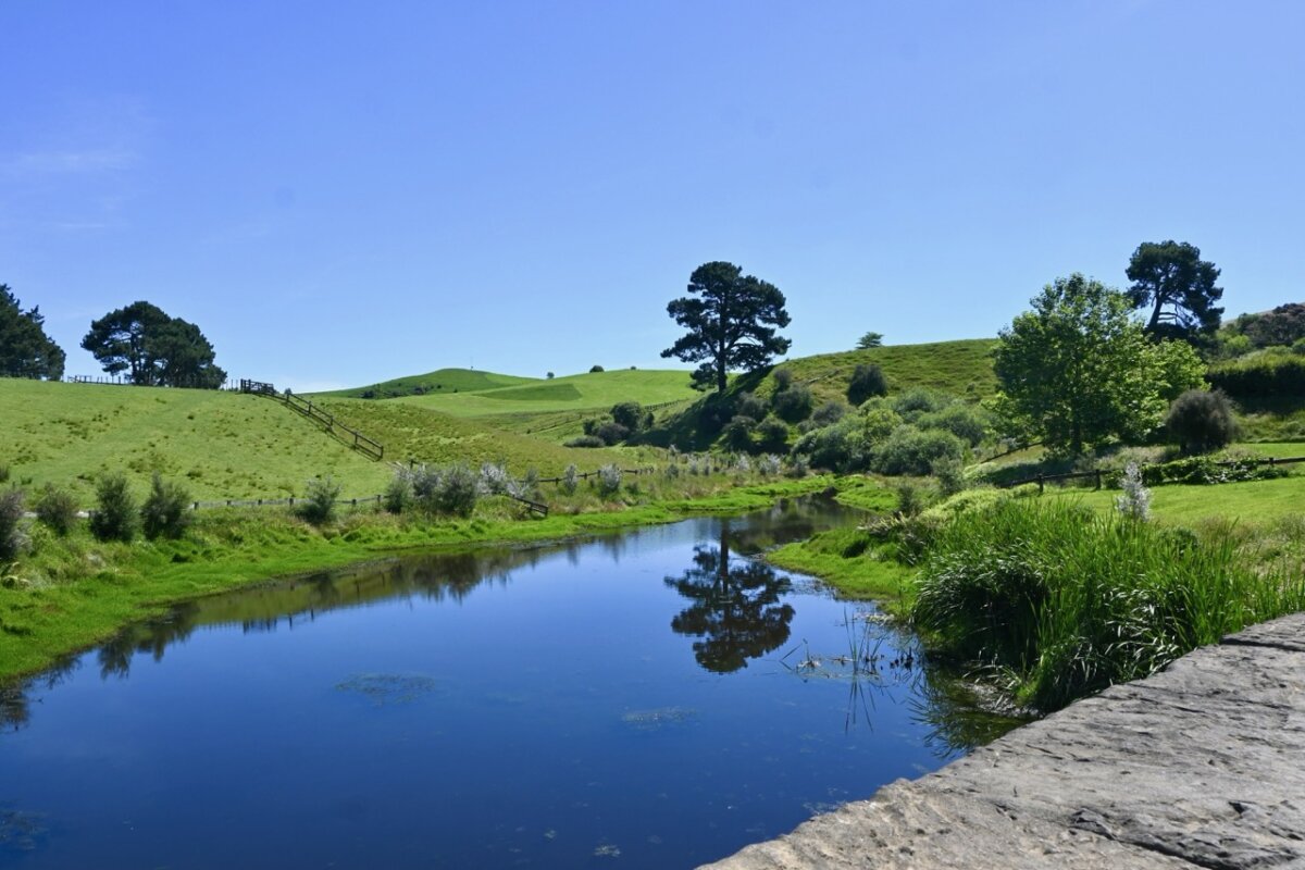 Lake at Hobbiton Movie Set
