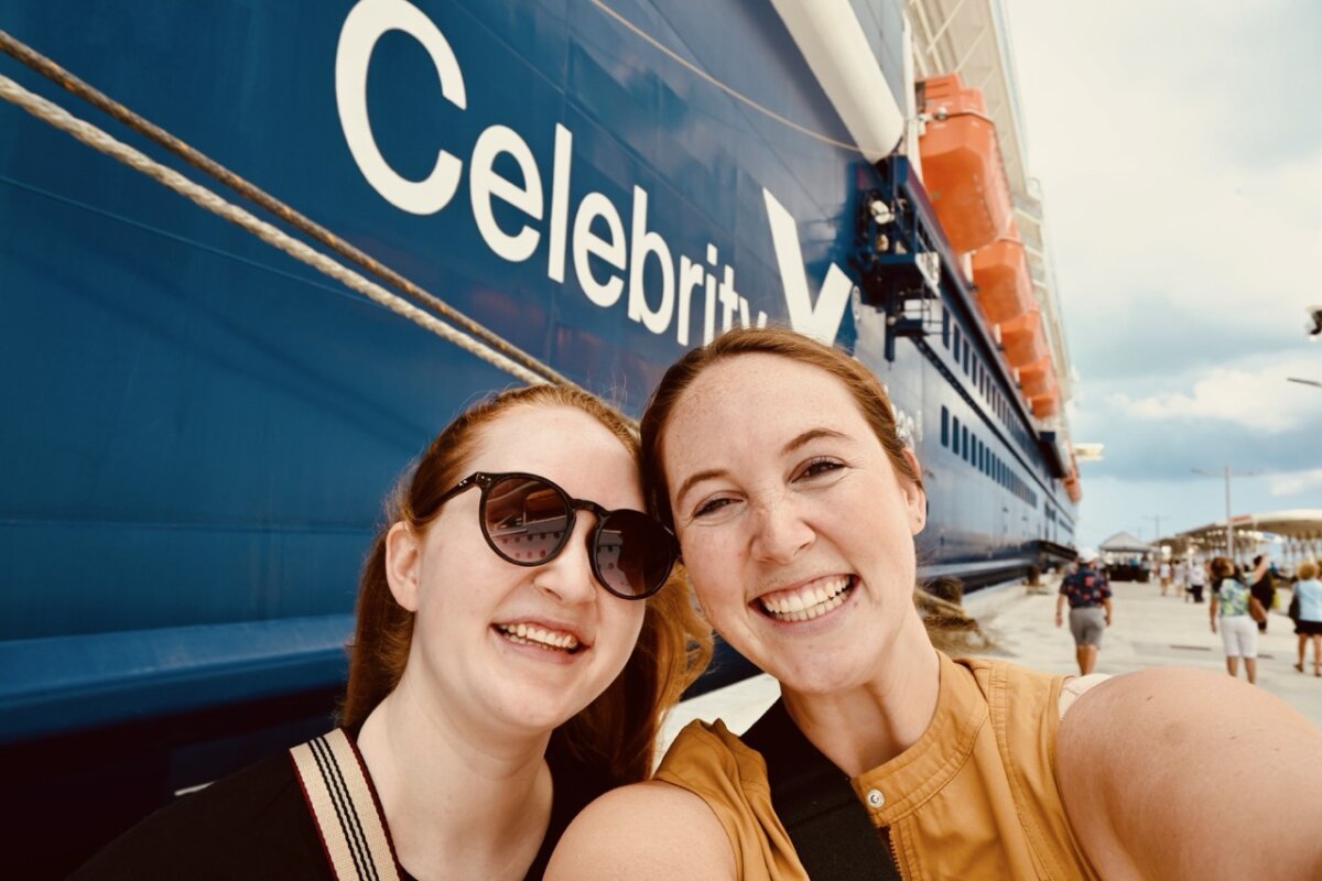 Allie Hubers and Angie Vognild with Celebrity Cruises