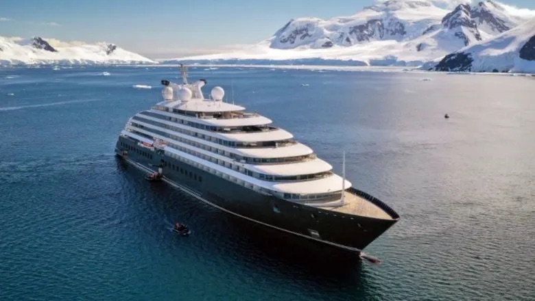 Scenic Eclipse II cruise ship in Antarctica
