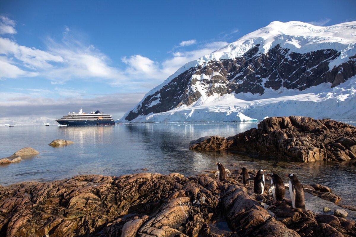Atlas Ocean Voyages' World Traveller vessel in Antarctica 