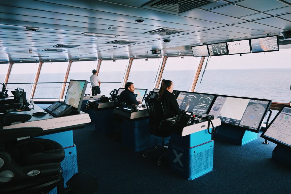 Celebrity Cruise ship navigational bridge 