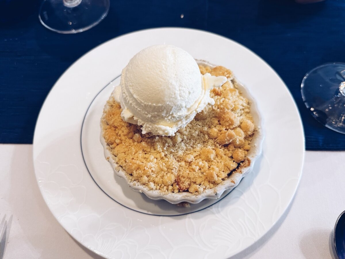 Pear Crumble at Blu Restaurant