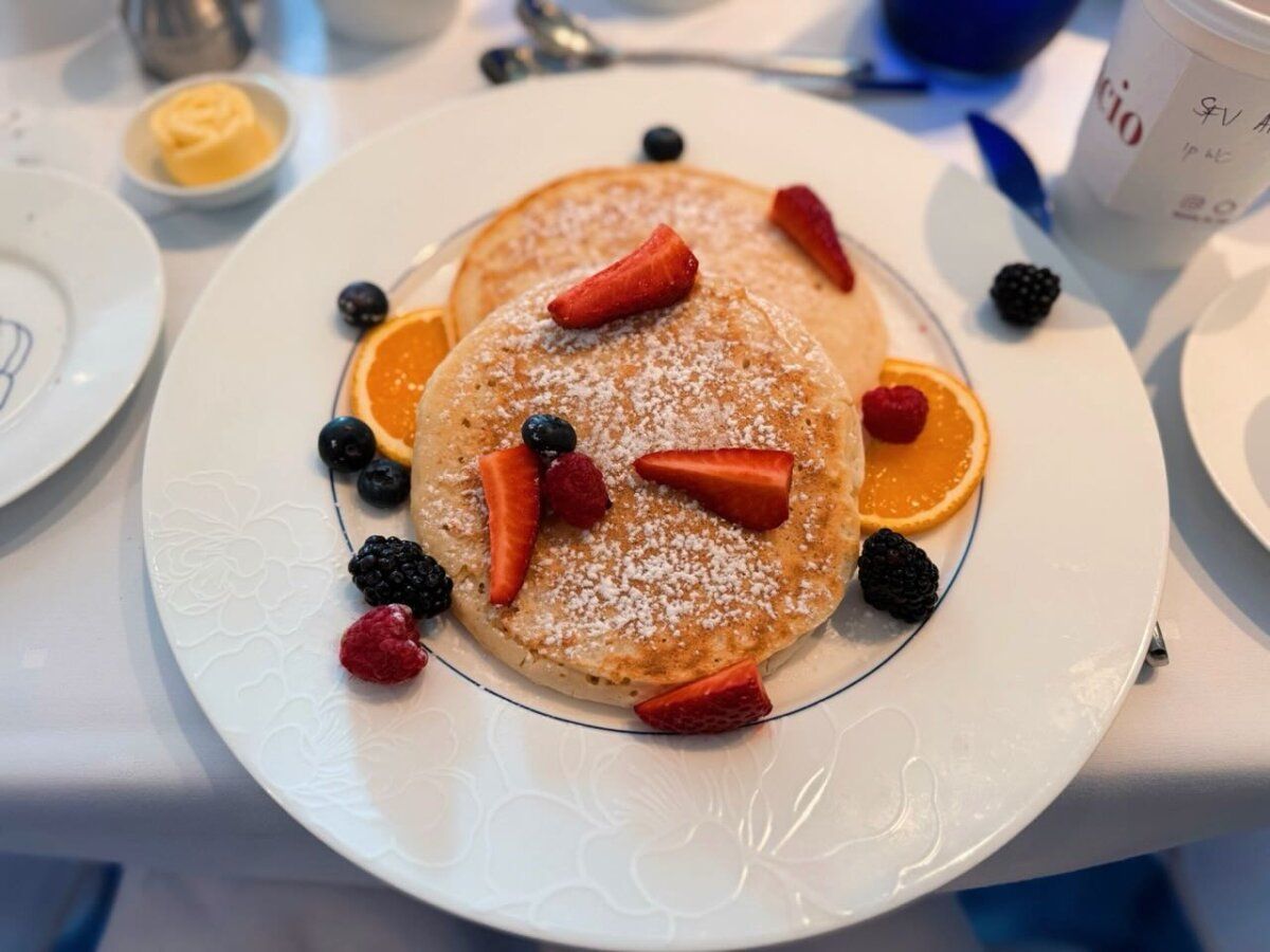 Celebrity Cruises Vanilla Pancakes in Blu Restaurant 