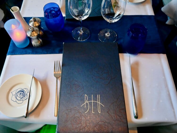 Celebrity Cruises' AquaClass Blu Restaurant Menu