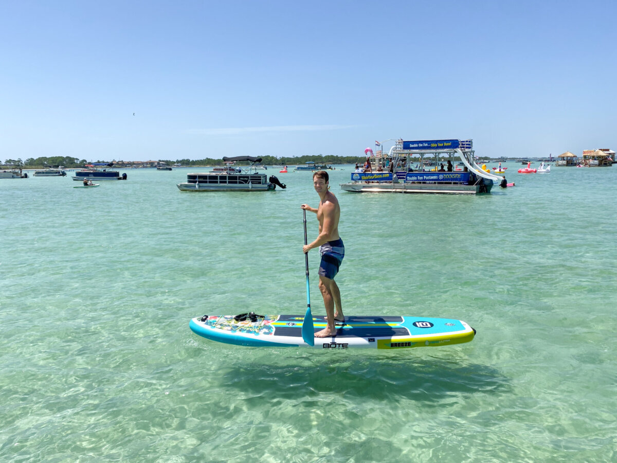 Paddleboarding at Crab Island in Destin, Florida