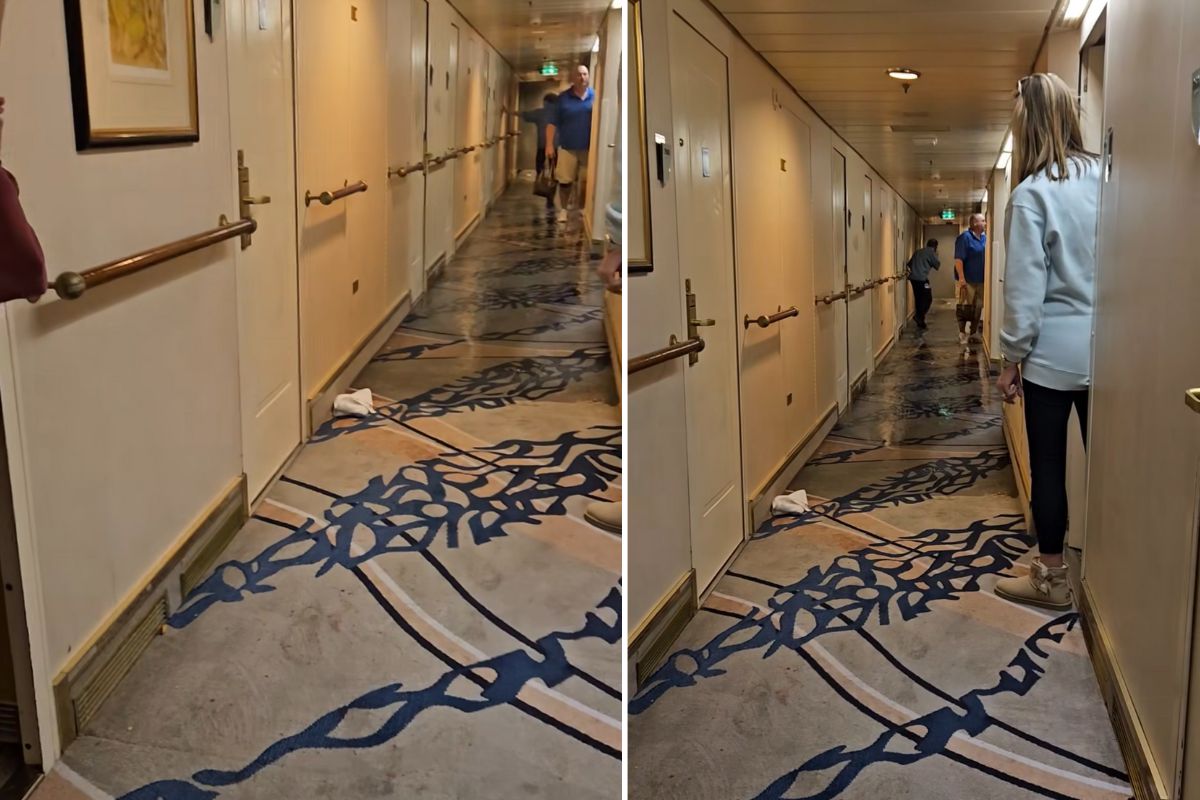 Flooded hallway on Enchantment of the Seas