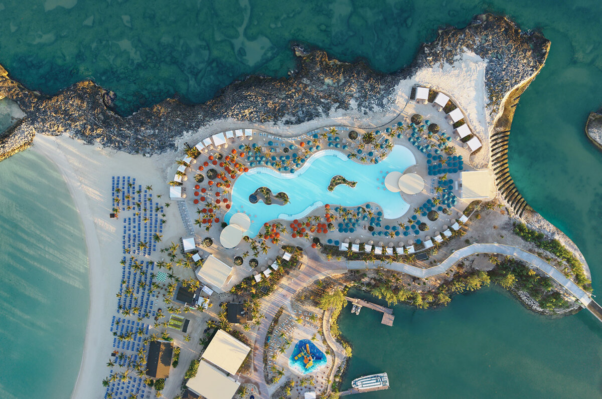 NCL Great Stirrup Cay Pool Aerial