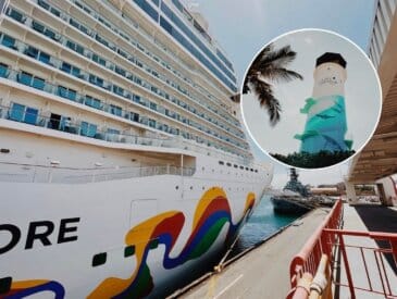 Norwegian Encore spends overnight at Great Stirrup Cay
