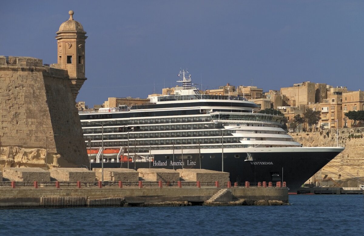 Holland America docked in Malta