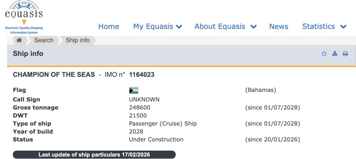 Champion of the Seas registration