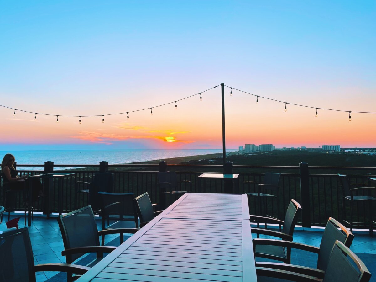 Henderson Rooftop Hotel in Destin Florida at sunset