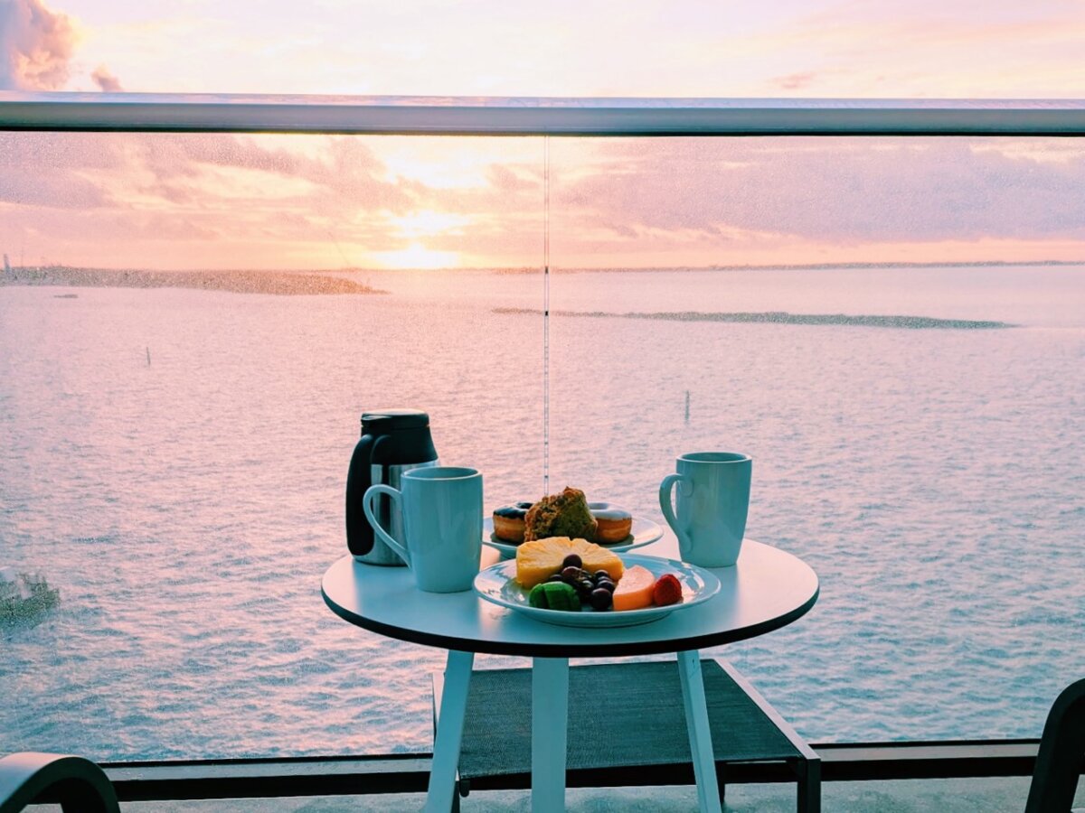 Royal Caribbean breakfast room service on balcony