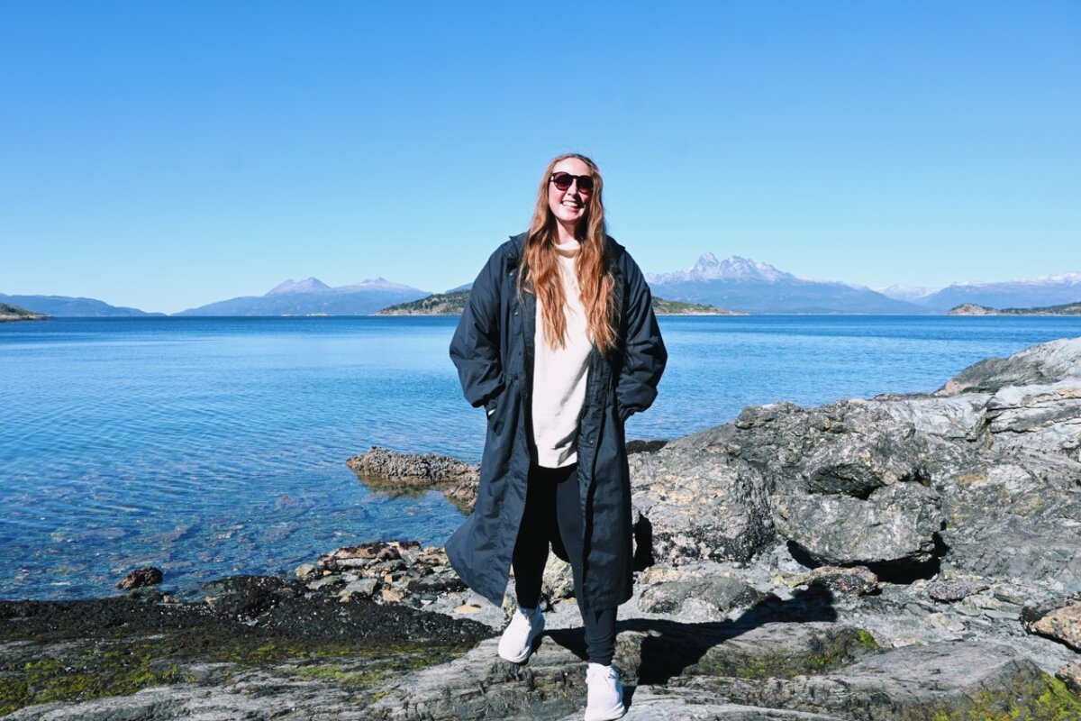 Allie Hubers in Patagonia during Celebrity South America cruise