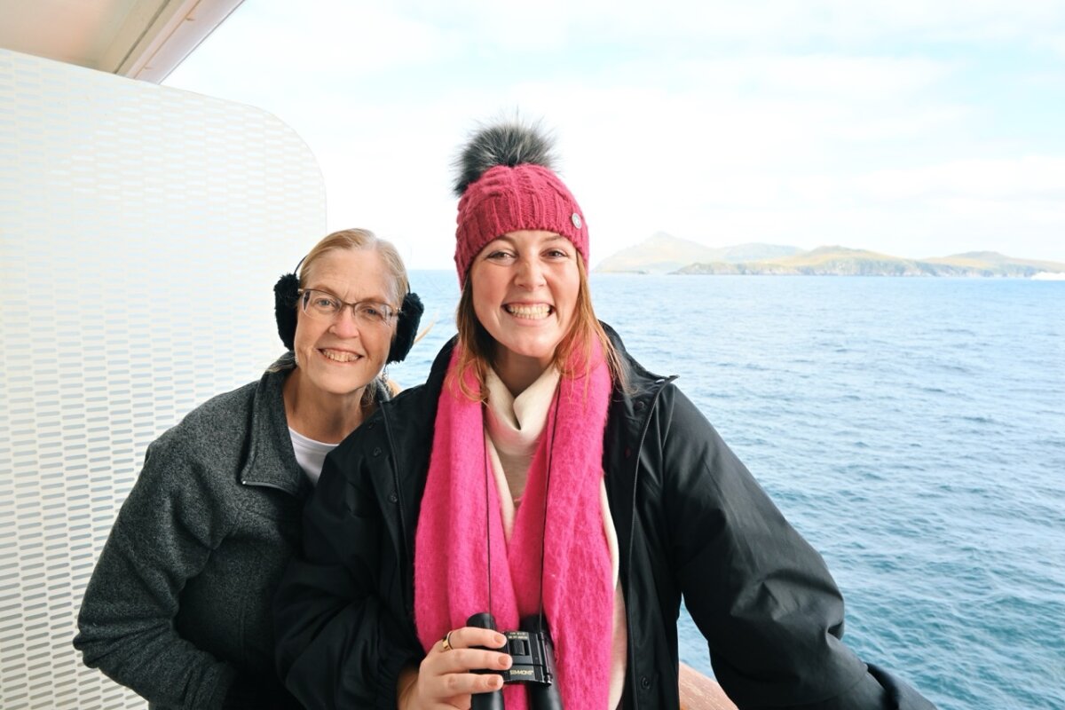 Allie Hubers and Patty Vognild on Celebrity Equinox Balcony cabin