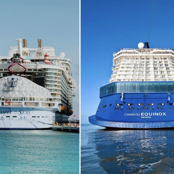 Utopia of the Seas side by side with Celebrity Equinox