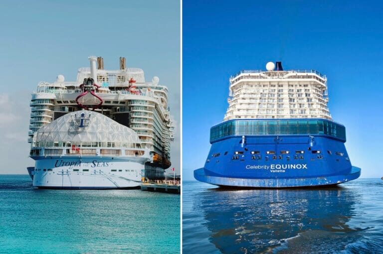 Utopia of the Seas side by side with Celebrity Equinox