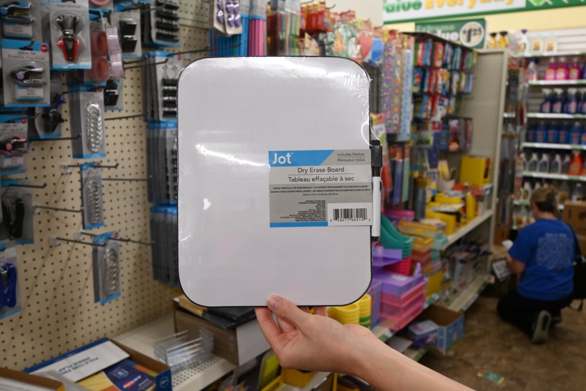 Dollar Tree Cruise Essentials white board
