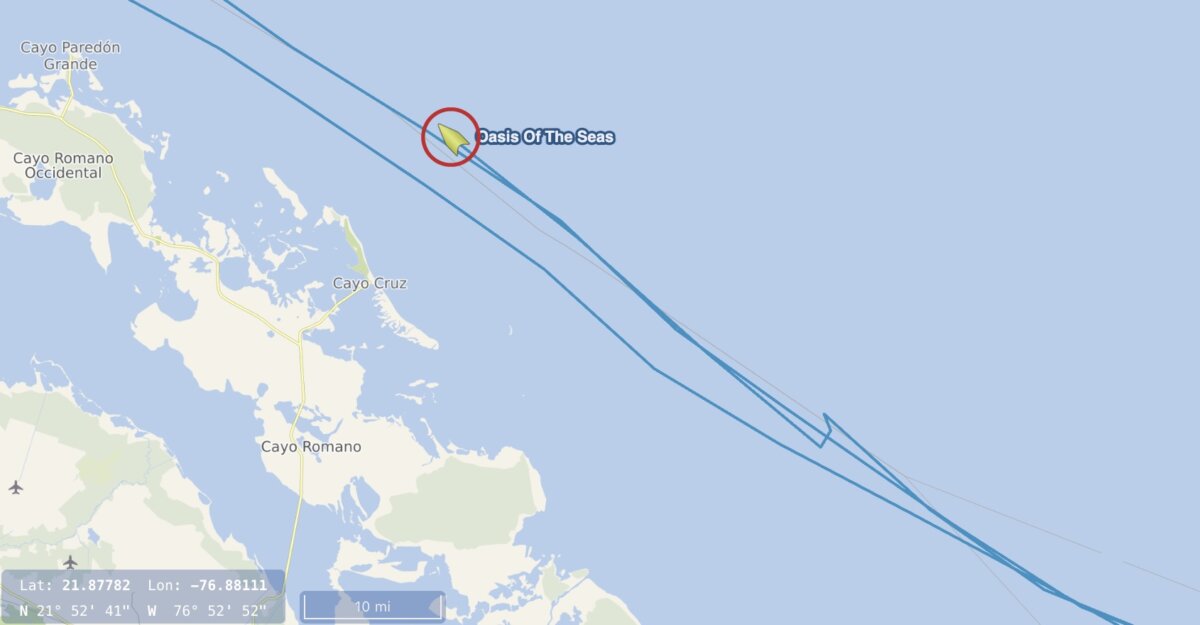Oasis of the Seas CruiseMapper Location