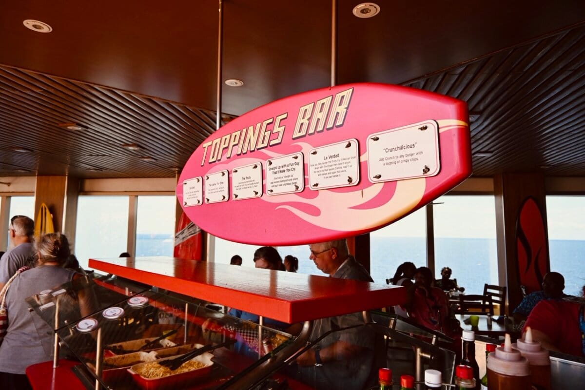 Guy's Burger Joint Toppings Bar Menu