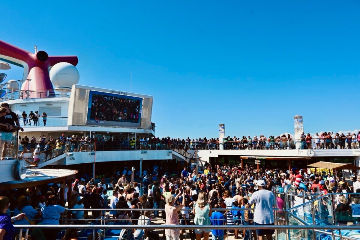 Carnival Valor Sailaway Party on Pool Deck