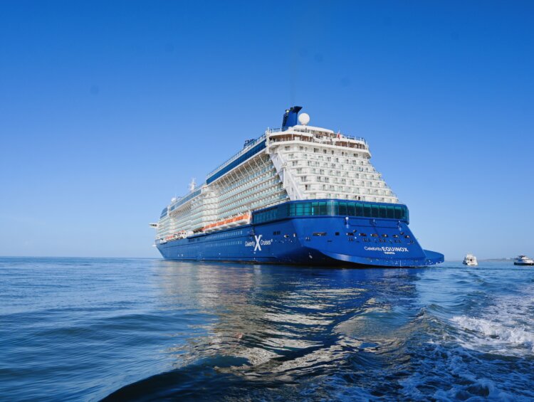 Celebrity Equinox anchored in South America