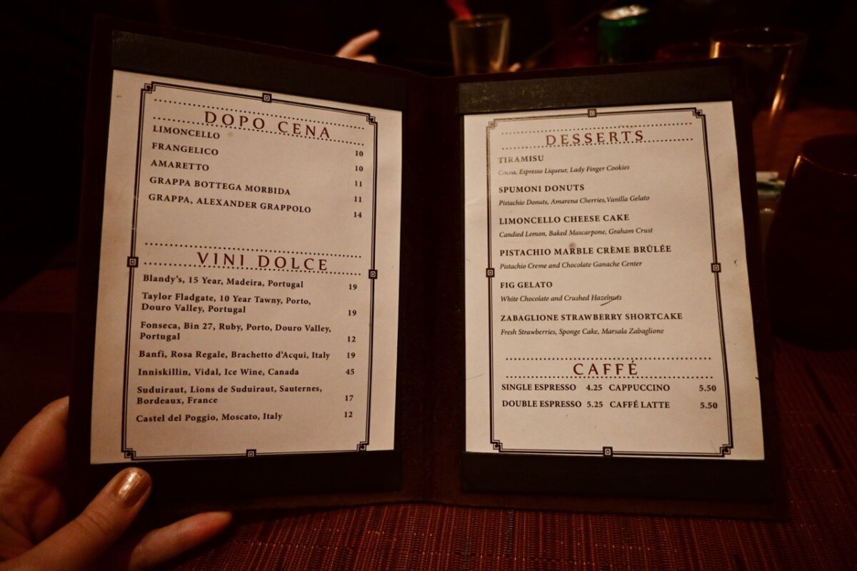 Celebrity Cruises Tuscan Grille Desserts