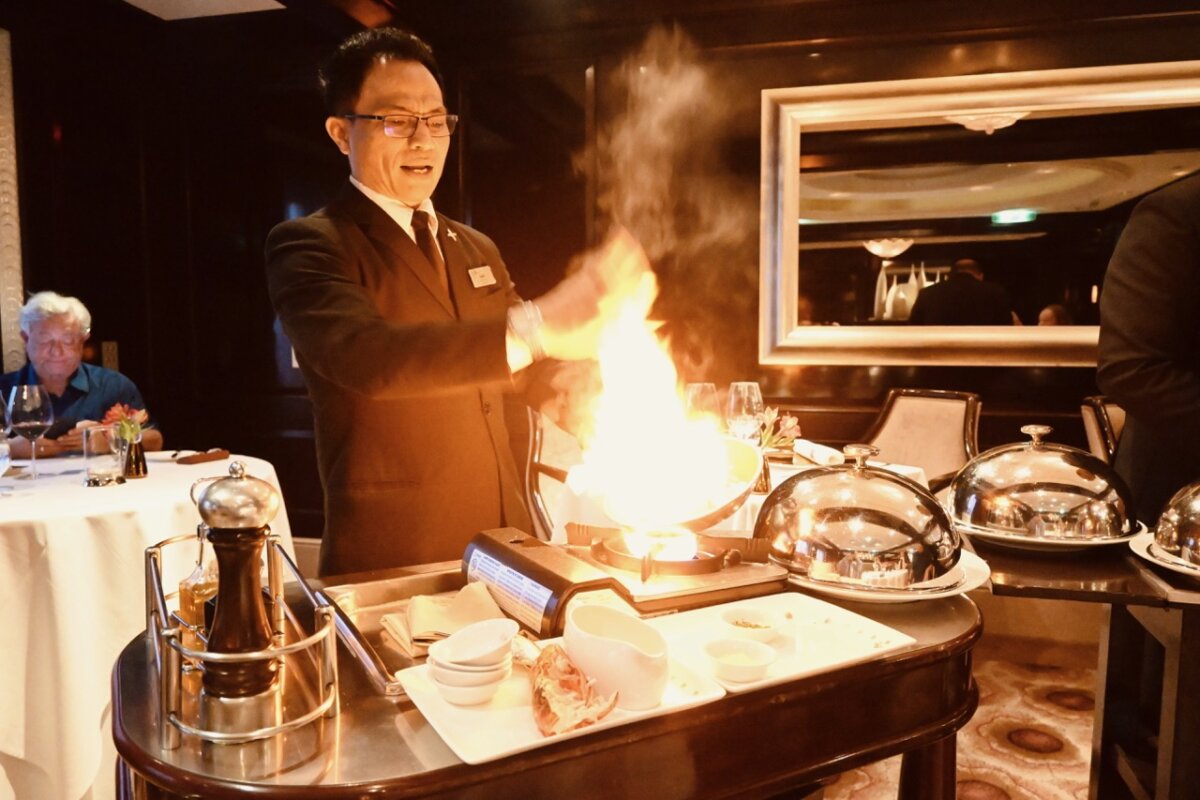 Celebrity Murano Restaurant tableside preparation